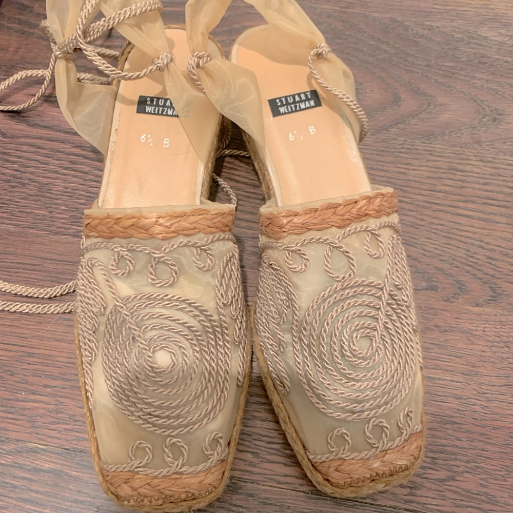 Stuart Weitzman lace up flats